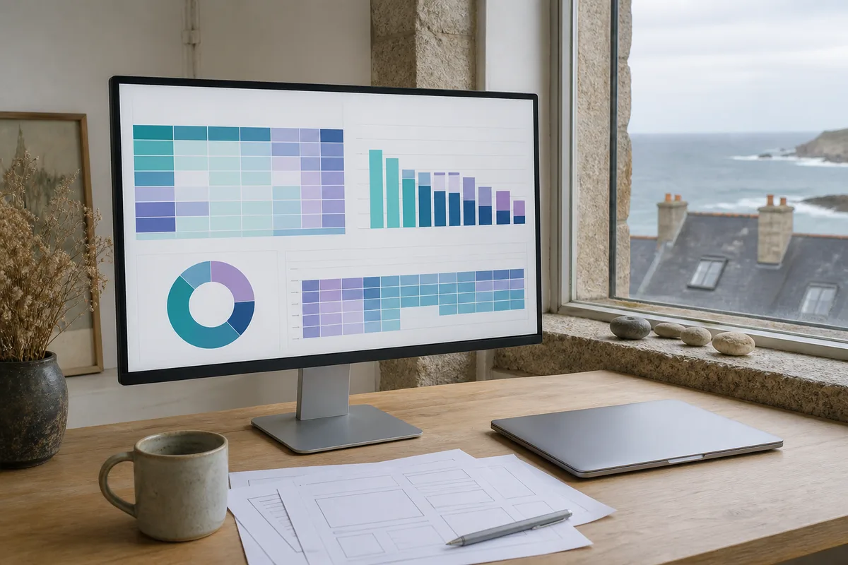 Tableau de suivi budgétaire d&rsquo;un projet web affiché sur un écran d&rsquo;ordinateur